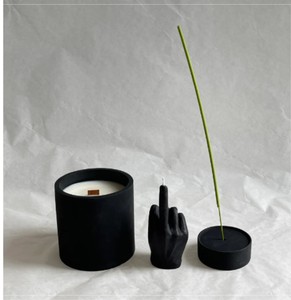 Vente en gros de pots à bougies en céramique de luxe, noirs mats, style béton, nordiques, vides, avec couvercle, pour la fabrication de bougies - Product Image 6