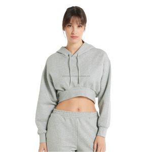 เสื้อฮู้ดผู้หญิงสไตล์สั้นพิเศษพร้อมพิมพ์โลโก้ตามสั่งเสื้อสเวตเชิ้ตมีฮู้ดเสื้อแขนยาวสำหรับฤดูใบไม้ร่วงและฤดูหนาว - Product Image 4