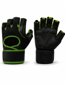 Custom Logo Unisex Leather Fitness Gloves <b>Half</b> Finger Weight Lifting Non <b>Slip</b> Breathable Gym Training 0.5kg Fasten Closure Box - Product Image 1