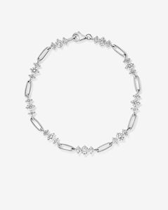 Bracelet maille trombone en or jaune 9K 10K 14K 18K avec diamants CVD VVS DEF de laboratoire certifiés, pour femme - Product Image 2