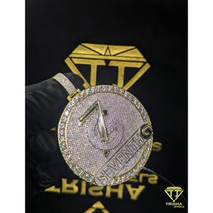 Colgante de lujo estilo hip hop "7G SEVENTH G" con diamante moissanita VVS en plata de ley 925, amuleto personalizado de Trisha Jewels - Product Image 6