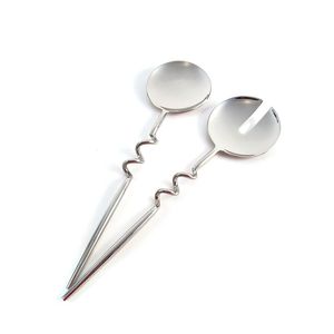 Juego de utensilios de cocina esenciales de acero inoxidable para servir pasta, fideos, frutas y ensaladas frescas - Product Image 1