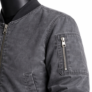 <b>Men</b> <b>Lightweight</b> Bomber <b>Jacket</b> Stand Collar Zip Up Casual Windbreaker <b>Jacket</b> Soft Fabric Ribbed Cuffs Everyday Fashion Outerwear - Product Image 4