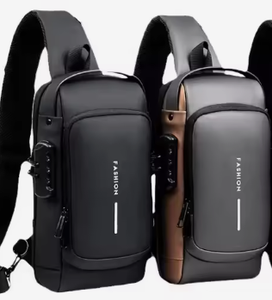 Bolsos de Pecho Impermeables Antirrobo de Nailon para Hombre con USB, Bolsa de Mensajero Multifuncional de Viaje, Bandolera Cruzada para Hombre - Product Image 2