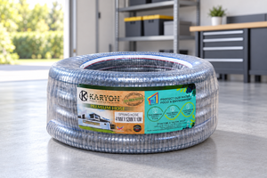 สายยางรดน้ำพรีเมียม KARYON ขนาด 41 มม. x 52 มม. x 10 ม. สายยางพีวีซีแบบยืดหยุ่นสำหรับรดน้ำสวน ไม่เหนียวเหนอะหนะ ไม่มีกลิ่น - Product Image 1