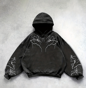 Sudadera con Capucha Extra Grande de Algodón Premium, con Logotipo Personalizado, Unisex, de Felpa, para Ropa Casual de Calle - Product Image 1
