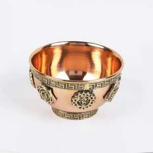 Copper Serving Dish With Metal Rim Filled With Curried Vegetables And Cilantro Garnish - Product Image 4