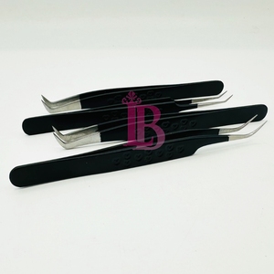 High Quality Black Eyelash Extension Tweezers <b>mink</b> <b>Lash</b> Tweezers Professional Eyelashes Stainless Steel Logo Offer Sustainable - Product Image 5