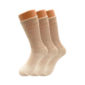 Calcetines Largos de Algodón hasta la Pantorrilla Color Crudo para Mujer, Calcetines Deportivos, Juego de 3 Pares, Talla 5 a 10 - Product Image 1