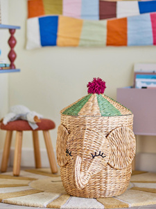 Water hyacinth <b>basket</b> woven into the shape of an elephant Handmade Storage <b>Basket</b> Wholesale eco-friendly Made in Vietnam - Product Image 4