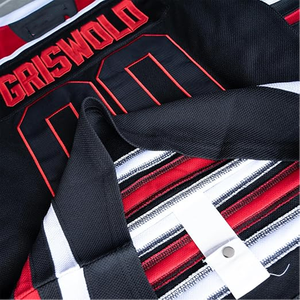 Camiseta de Hockey con Rayas Sublimadas, Logotipo del Equipo en Tela Tackle Twill, Bordado Personalizado, Transpirable, Antibacterial, de Secado Rápido, para Invierno y Verano - Product Image 2