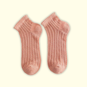 Chaussettes basses en coton jacquard tricoté vintage à volants pour femme, respirantes, séchage rapide, style élégant, haute qualité, usage quotidien - Product Image 1