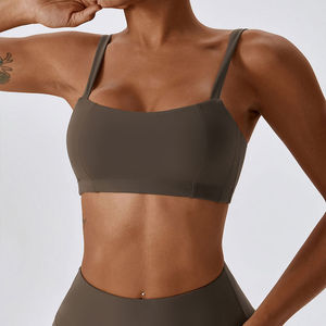 Soutien-gorge de sport pour femme, design unique personnalisé, couleur unie, sans manches, vente chaude, logo personnalisé, respirant, séchage rapide - Product Image 2