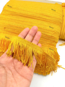 Ribete de encaje dorado con flecos y borlas para coser, ideal para ropa DIY y decoración del hogar - Product Image 6