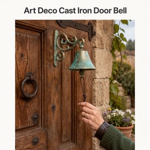 Campanilla de Puerta Autoadhesiva de Hierro Fundido con Diseño Art Deco, Ecológica, Impermeable, Decoración para Entrada Exterior, Diseño Duradero para Todas las Estaciones - Product Image 5