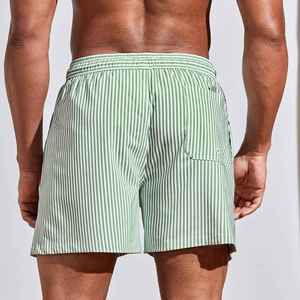 New <b>Men's</b> Solid Customizable Swim <b>Trunks</b> With Drawstring Waist Breathable Quick Dry Formal Style Swim Beach Shorts - Product Image 4
