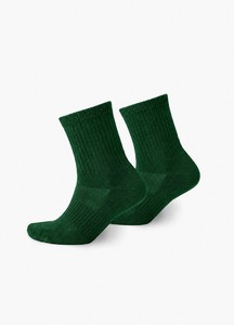 Men's <b>Grey</b> Cotton Blend Crew <b>Socks</b> Anti-Slip Solid Knitted Ribbed Cuff Standard Thickness Regular Fit Daily Wear - Product Image 3