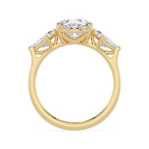 Anillo de compromiso de oro rosa de 10 quilates con diamante cultivado en laboratorio en forma de cometa y pera, reimaginado, con un peso total de 3.61 quilates, joyería nupcial de lujo. - Product Image 6
