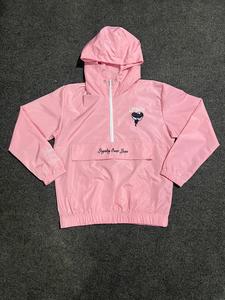 Chaqueta Roja con Capucha, Tejida, Cortavientos, con Logotipo Frontal y Estampado 'Loyalty Over Love', Corte Regular, Ropa Urbana para Mujer, 100% Poliéster, para Otoño - Product Image 5
