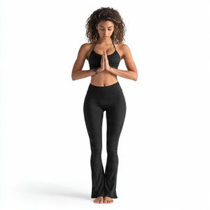 กางเกงเลกกิ้งทรงขาบานคุณภาพสูงสำหรับผู้หญิง ออกกำลังกาย เล่นโยคะ เอวยางยืด - Product Image 6