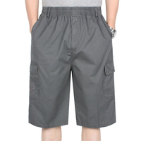 Shorts cargo décontractés pour hommes, taille haute élastique, respirants, en mélange coton-polyester, avec poches, style Bermuda, pour le travail en extérieur