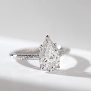 Custom 2 Carat Lab Created Diamond Real Gold Ring Romantic Floral Setting Handcrafted <b>Infinity</b> Twist Pave Band Statement Wedding - Product Image 6