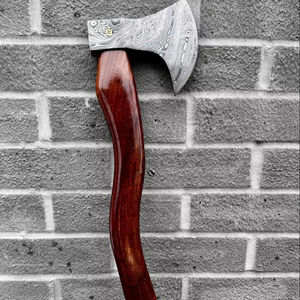 Hache à dos plat en acier à haute teneur en carbone de qualité industrielle, fabriquée à la main par Steel Craft International, manche en bois de 18 pouces, 1,5 kg, garantie 1 an - Product Image 1