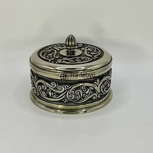 Premium Metal Carved Decorative <b>Box</b> Handmade Custom Design <b>Storage</b> Organizer Accent by Tradebyd - Product Image 1