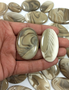 Wholesale Natural Flint Agate Cabochon Smooth Hand Polished Semi Precious Loose Gemstones Flat Back Smooth Design Flint Jasper - Product Image 3