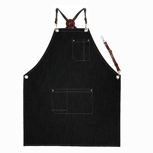 Genuine Leather Work <b>Apron</b> Unisex Adjustable Straps Multi Pocket Abrasion Resistant Barber Salon <b>Kitchen</b> <b>apron</b> for professionals - Product Image 3