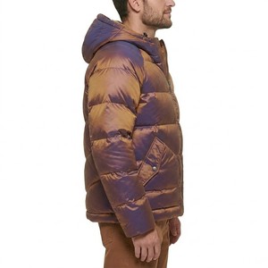 Men's Hooded Metallic Puffer <b>Jacket</b> Shiny Winter Insulated Bubble Coat Thick Warm <b>Zip</b> <b>Up</b> Outdoor Streetwear Fashion Outerwear - Product Image 3
