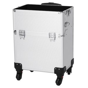 Valigetta per Cosmetici 3 in 1 in Alluminio e PVC, Resistente all'Acqua, Formato XL per Viaggi, con Logo e Motivo a Diamanti - Product Image 2