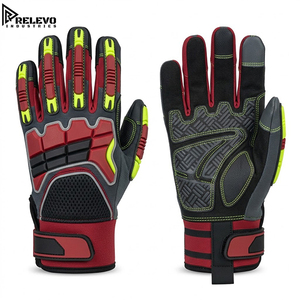 Guantes de Trabajo OEM, Rojos, Gris Oscuro y Amarillo Neón, Resistentes a Impactos, Equipo de Seguridad, para Mecánicos, Almacenes y Trabajo General - Product Image 1