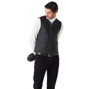 Chaleco de Cuero Vacuno Hecho a Medida, para Hombre, Corte Ajustado, Informal, de Invierno, Transpirable, de Alta Calidad, Hecho en Pakistán - Product Image 3