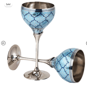 Verres à vin en laiton, flûtes à champagne vintage en métal, verrerie pour Diwali, mariage, anniversaire, cadeau pour couples, mariage - Product Image 2