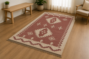 Krafterscustom Handcrafted Geometric Kilim Eco Friendly Hand Tufted Area <b>Rug</b> Rectangle Wool Living Room Latex Backing 0.4-0.6 - Product Image 3