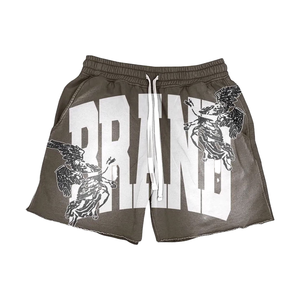 Último diseño de camiseta de manga corta de algodón 100% informal de verano para hombre, conjunto doble desteñido por el sol, ropa deportiva de entrenamiento de 2 piezas, patrón impreso - Product Image 6