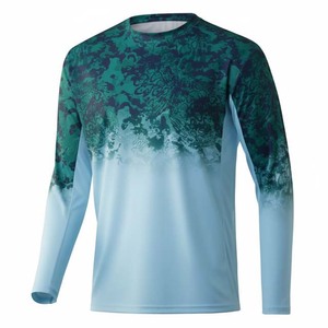 Camisa de Pesca de Manga Larga para Hombre, Estampado de Camuflaje por Sublimación, Protección UPF 50 Anti-UV, Poliéster, Estilo Pullover, para Deportes al Aire Libre - Product Image 1