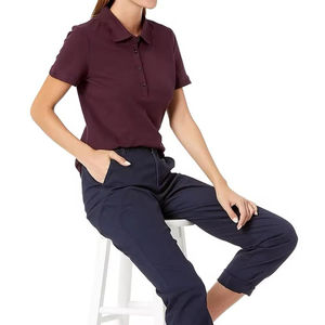 Camiseta Casual de Manga Corta con Logotipo Personalizado, Camiseta de Golf Blanca para Mujer, Polo Bordado para Mujer, Fabricante, Personalizado - Product Image 4