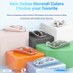 Hxsj mới thri-chế độ trong suốt không dây văn phòng chuột 2.4GHz BT chơi game mini tay phải công ty Quà Tặng cho máy tính xách tay người sử dụng - Product Image 4