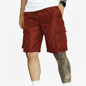 Pantalones cortos de hombre de algodón de color liso, estilo casual, tipo cargo, de media longitud, ajustados, de talla grande, con 6 bolsillos, ¡los más vendidos! - Product Image 5
