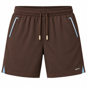 Pantalones Cortos Deportivos para Hombre, Color Marrón Espresso y Azul Hielo, de Secado Rápido, con Cordón Ajustable, Cintura Media, Casuales - Product Image 1