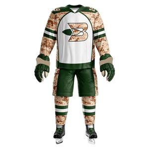Ensemble d'uniformes de hockey sur glace personnalisés avec impression par sublimation complète et broderie |   Pantalons en jersey respirant, vente en gros OEM - Product Image 2