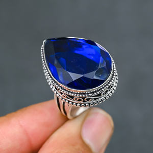 แหวนพลอยโทแพซสีน้ำเงินลอนดอน เงินแท้ 925 สำหรับงานปาร์ตี้ สไตล์หรูหรา - Product Image 4