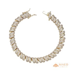 Pulsera de Cadena Fina con Moissanita Dorada, Joyería de Moda de Los Ángeles, Regalo Elegante para Uso Diario - Product Image 1