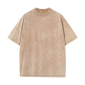 เสื้อยืดคอตตอนสีเขียวอมฟ้าทรงโอเวอร์ไซส์สำหรับผู้ชาย แขนสั้น คอกลม สีพื้น ผ้าเจอร์ซีย์ถัก สวมใส่สบาย - Product Image 6