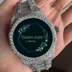 Montre personnalisée pour homme ou femme, sertie de diamants Moissanite VVS, style Hip Hop, mécanique, luxe, acier inoxydable - Product Image 1