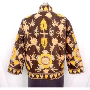 High Quality Eco-Friendly Breathable Thick Quick Dry New <b>Pattern</b> Cotrise Embroidered 100% Cotton <b>Quilted</b> <b>Jacket</b> Indian Women - Product Image 5