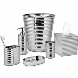 Custom Wholesale Eco-Friendly Metal Bathroom Sets Luxury Electroplated Gold Stainless Steel Brass Bath Set <b>Toothbrush</b> <b>Holder</b> - Product Image 3