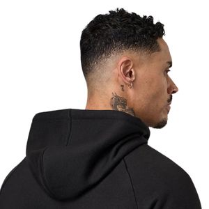 Sudadera con Capucha Negra para Hombre, Informal, de Forro Polar, Manga Larga, Ropa Deportiva, Ropa de Gimnasio, Moda de Invierno - Product Image 4